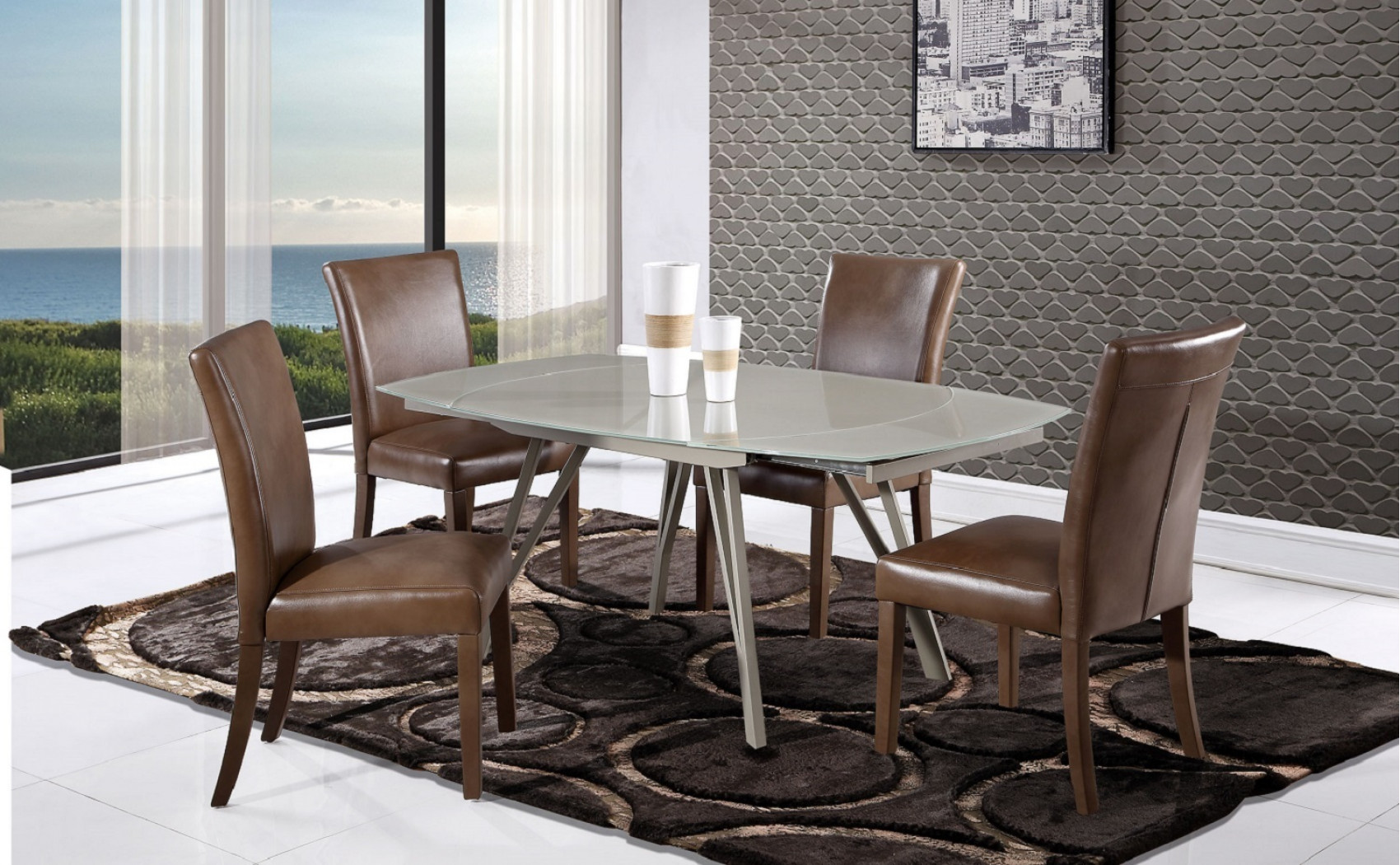 D6188 Dining Chair Set Dark Brown Global Furniture (Set of 4)