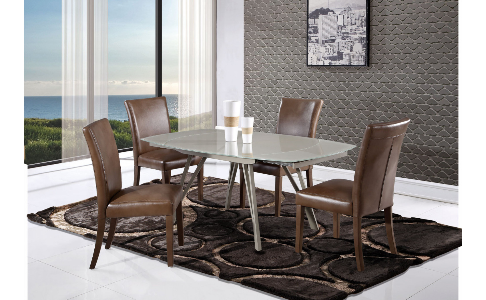 D6188 Dining Chair Set Dark Brown Global Furniture (Set of 4)