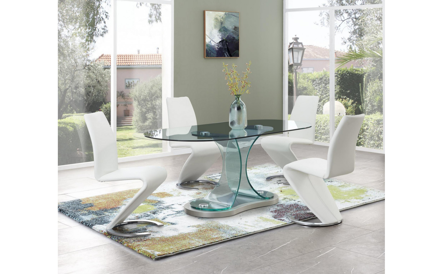 D9002DC Dining Chair Set White Global Furniture