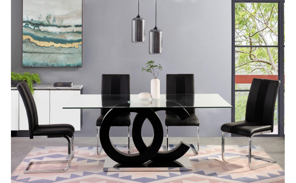 D915DC Dining Chair Set Black Global Furniture