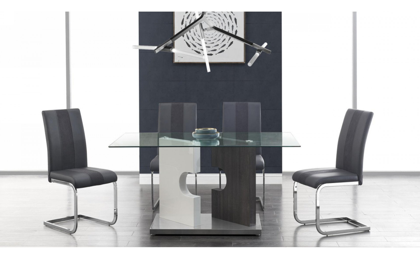 D915DC Dining Chair Set Grey Global Furniture