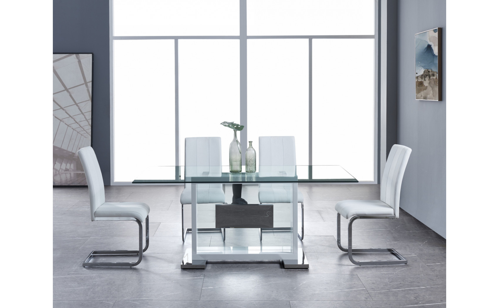 D915DC Dining Chair Set White Global Furniture