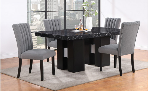 D03DT + D8685DC-GRY Dining Set Global Furniture D03DT + D8685DC-GRY Dining Set Global Furniture