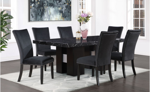 D03DT + D03DC-BLK Dining Set Global Furniture D03DT + D03DC-BLK Dining Set Global Furniture