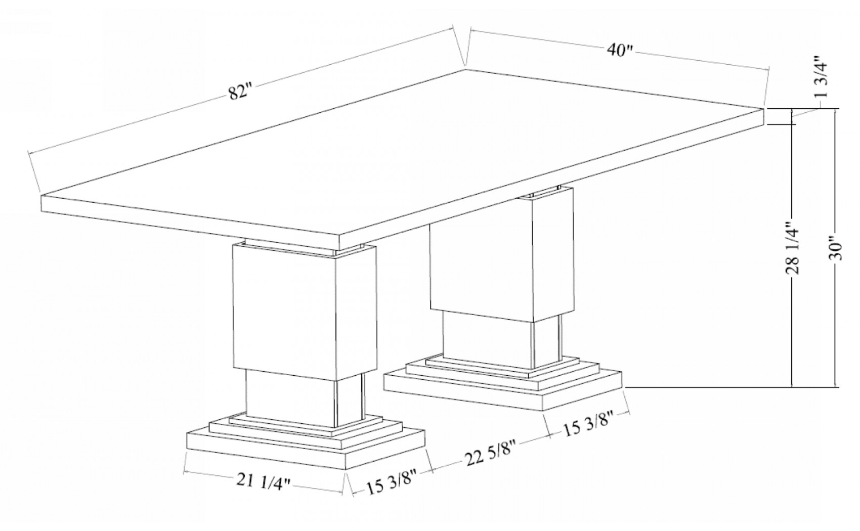 D12DT Dining Table White / Black Global Furniture