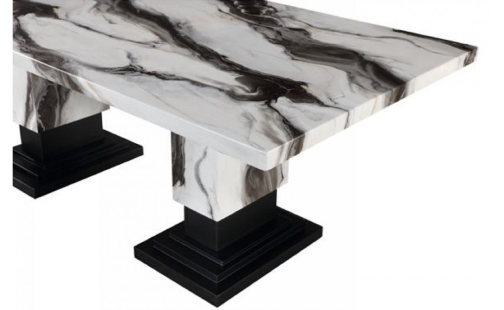 D12DT Dining Table White / Black Global Furniture