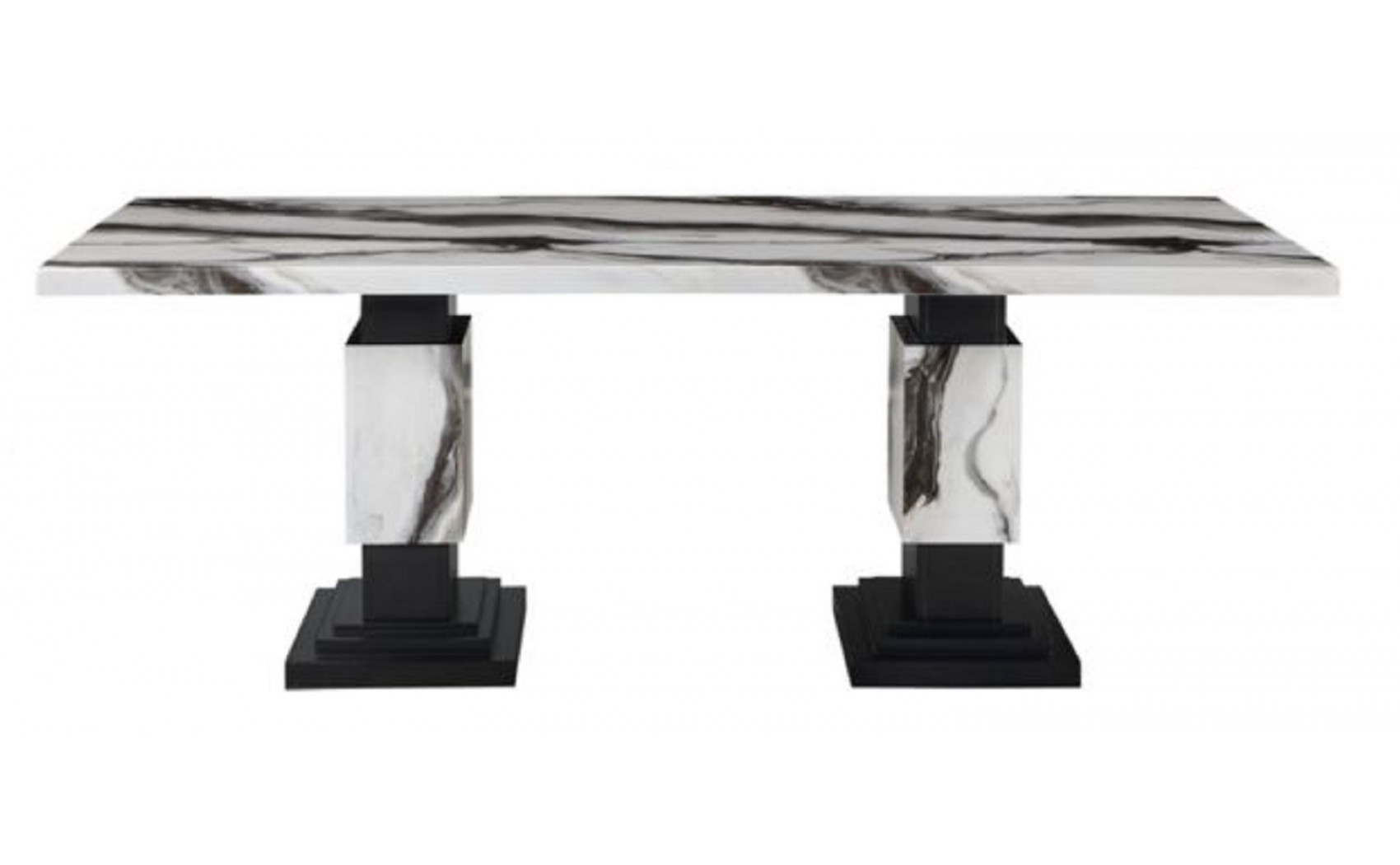 D12DT Dining Table White / Black Global Furniture