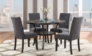D1622DT + D1622DC-GRY Dining Set Global Furniture D1622DT + D1622DC-GRY Dining Set Global Furniture