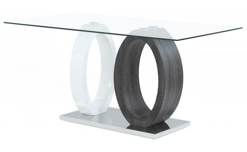 D1628DT Dining Table Glass White / Grey Global Furniture D1628DT Dining Table Glass White / Grey Global Furniture