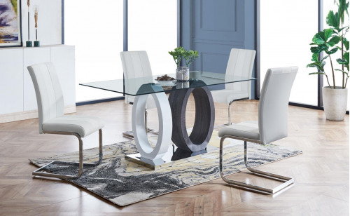 D1628DT + D915DC-WH Dining Set Global Furniture D1628DT + D915DC-WH Dining Set Global Furniture