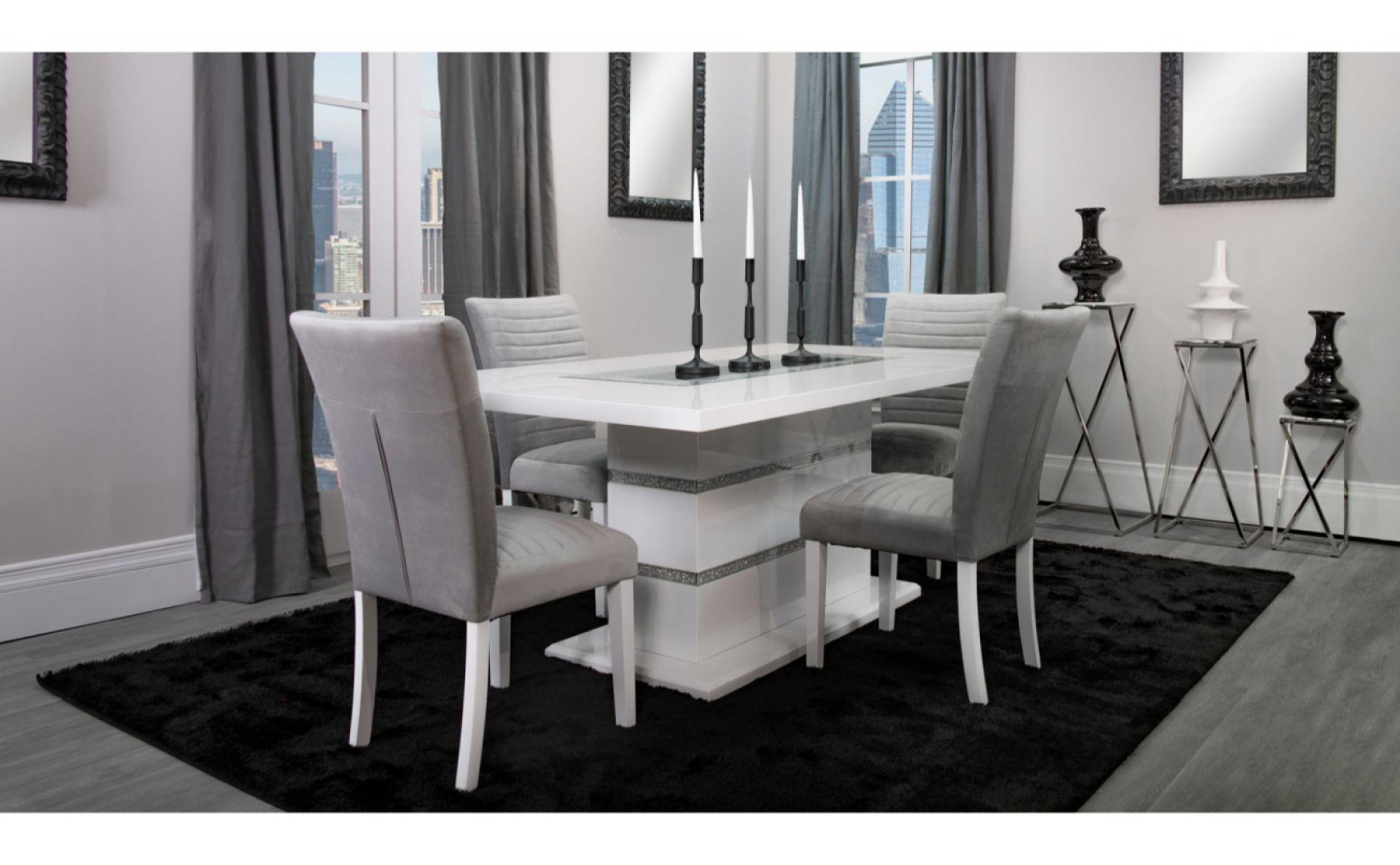 Monaco D1903DT Dining Table White Global Furniture