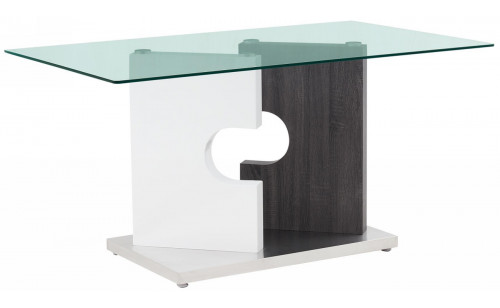 D219DT Dining Table Glass White / Grey Global Furniture D219DT Dining Table Glass White / Grey Global Furniture