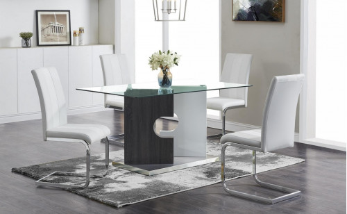 D219DT + D915DC-WH Dining Set Global Furniture D219DT + D915DC-WH Dining Set Global Furniture