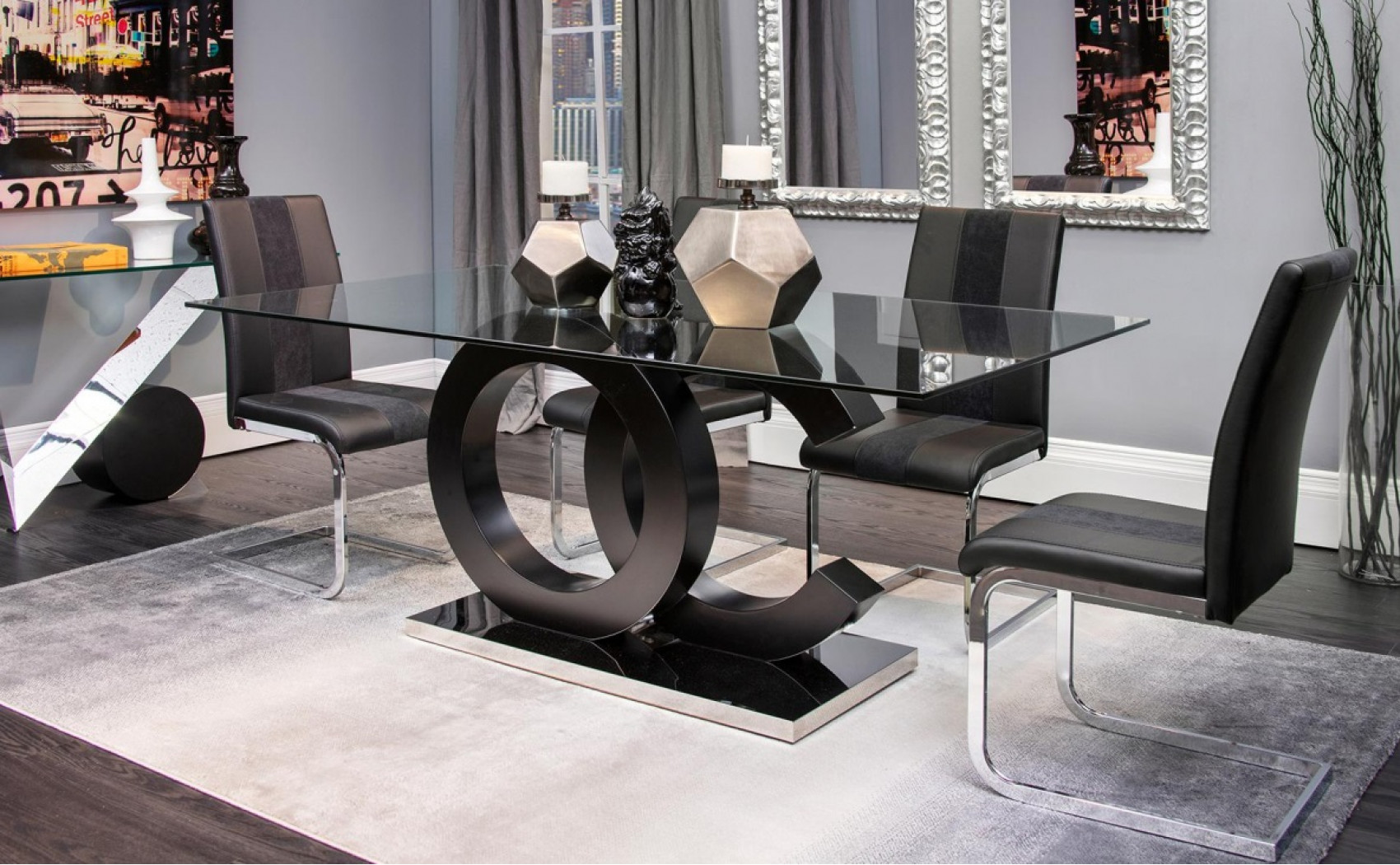 D2207DT-BLK + D915DC-BLK Dining Set Global Furniture