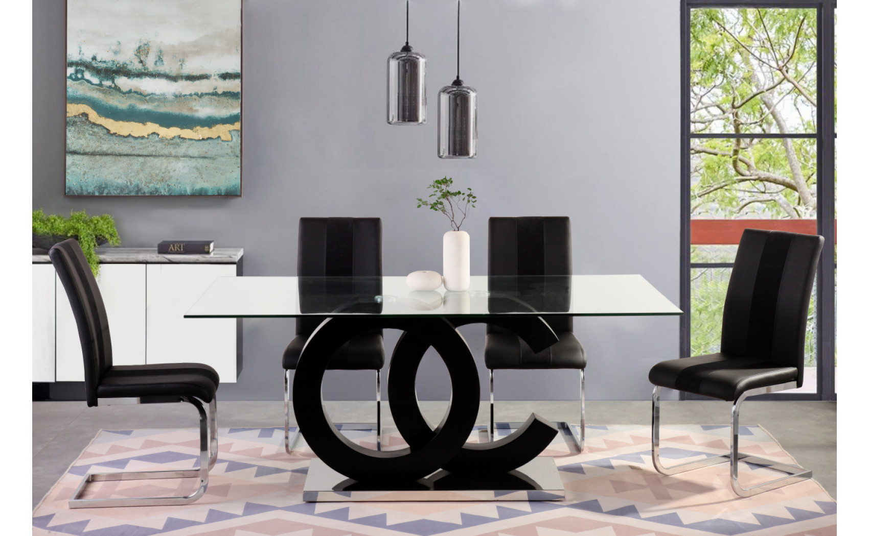 D2207DT Dining Table Black Global Furniture