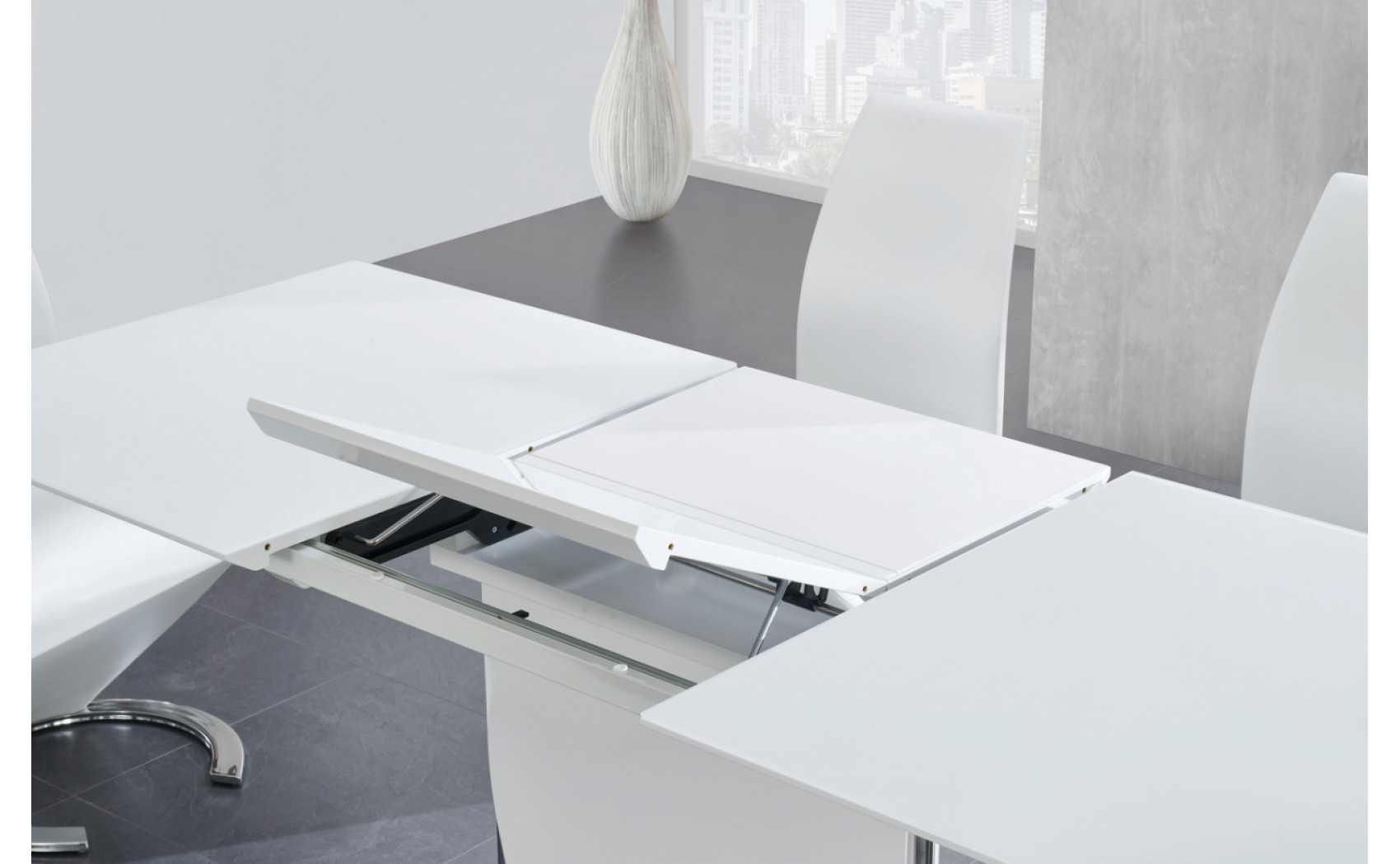 D2279DT Dining Table High Gloss White Global Furniture