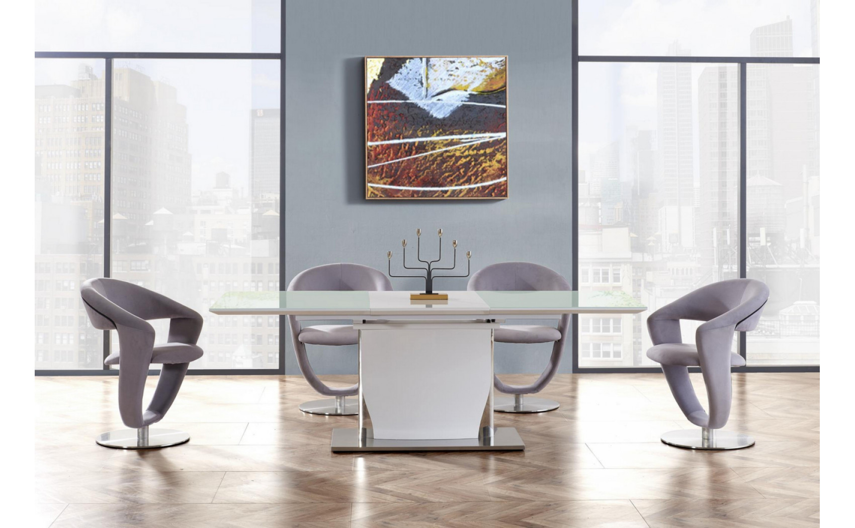D2279DT Dining Table High Gloss White Global Furniture