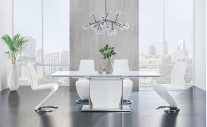 D2279DT + D9002DC-WH Dining Set Global Furniture D2279DT + D9002DC-WH Dining Set Global Furniture