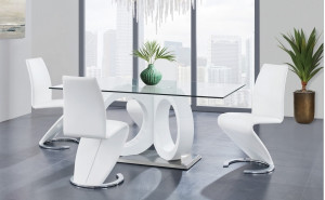 D9002DT + D9002DC-WH Dining Set Global Furniture D9002DT + D9002DC-WH Dining Set Global Furniture