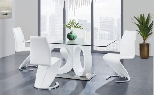 D9002DT + D9002DC-WH Dining Set Global Furniture