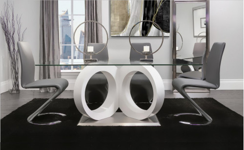 D9002DT + D9002DC-Grey Dining Set Global Furniture