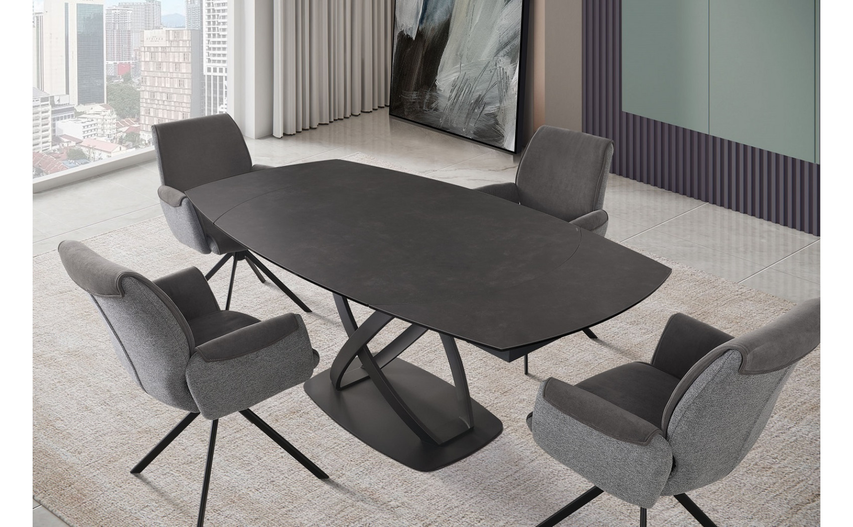 D93021DT Dining Table Black Global Furniture