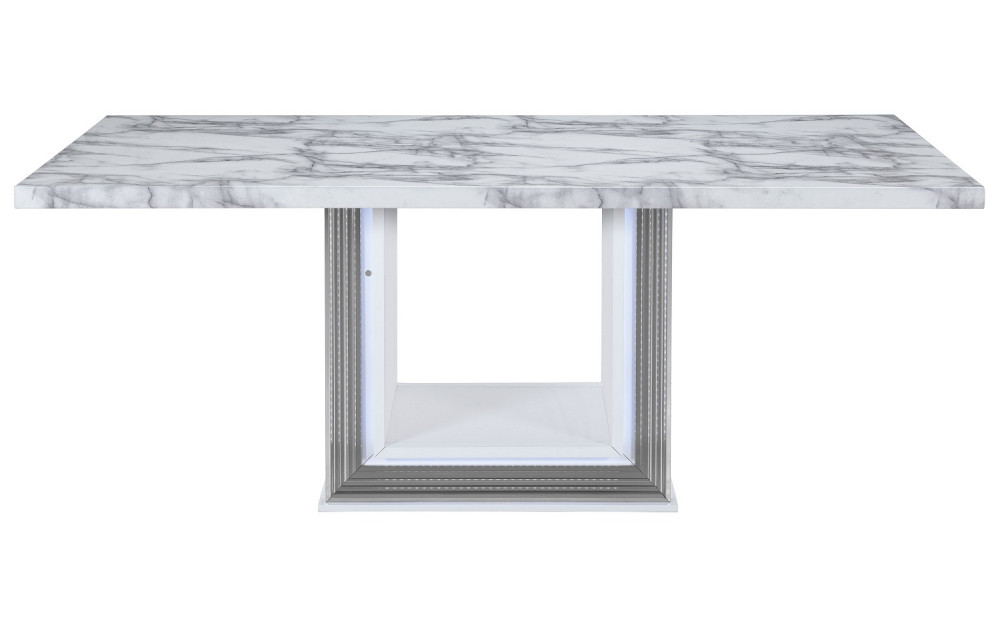 Ylime Dining Table Light Grey / White Global Furniture