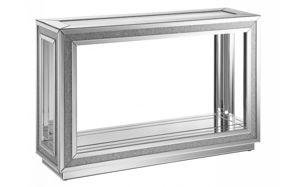 Hollywood Glam Console Table Silver / Black Global Furniture