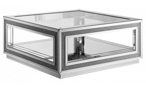 Hollywood Glam Coffee Table Silver / Black Global Furniture Hollywood Glam Coffee Table Silver / Black Global Furniture