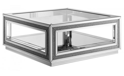 Hollywood Glam Coffee Table Silver / Black Global Furniture Hollywood Glam Coffee Table Silver / Black Global Furniture