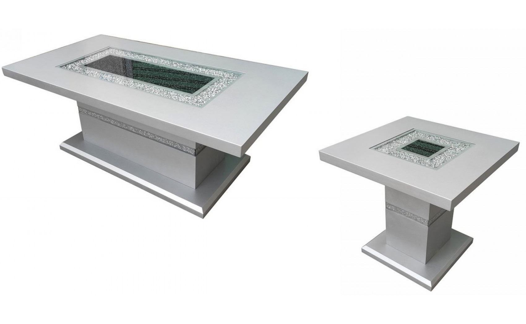 T1903CT Silver Coffee Table Silver Global Furniture