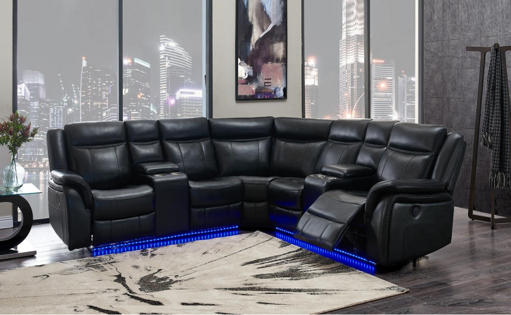 UM02 Sectional Black Global Furniture