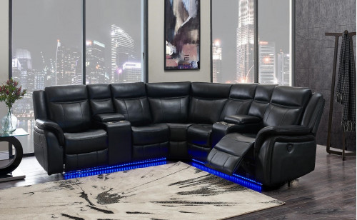 UM02 Sectional Black Global Furniture UM02 Sectional Black Global Furniture
