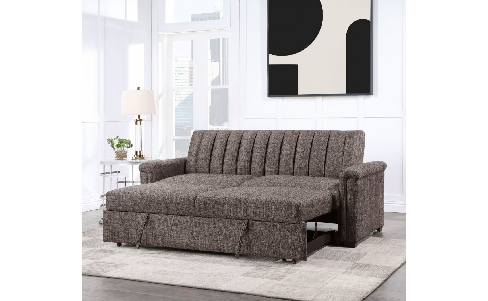 Luna U0201 Sofa Bed Dark Brown Global Furniture