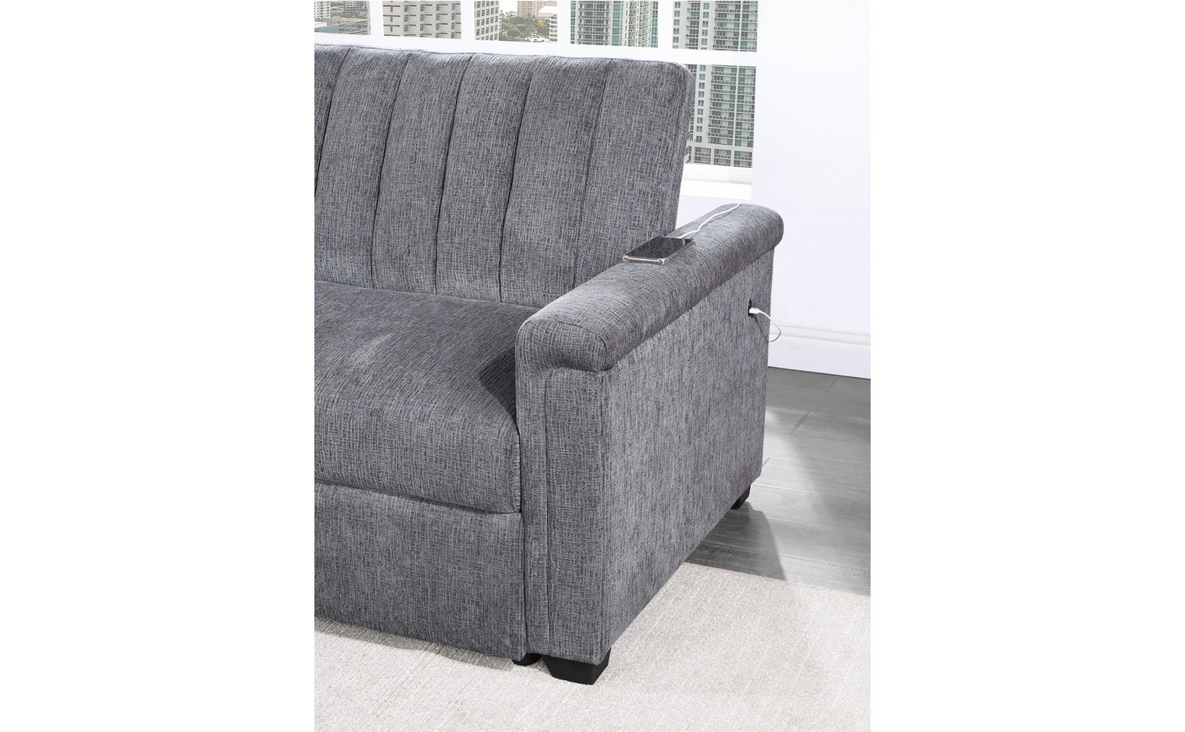 Luna U0201 Sofa Bed Dark Grey Global Furniture