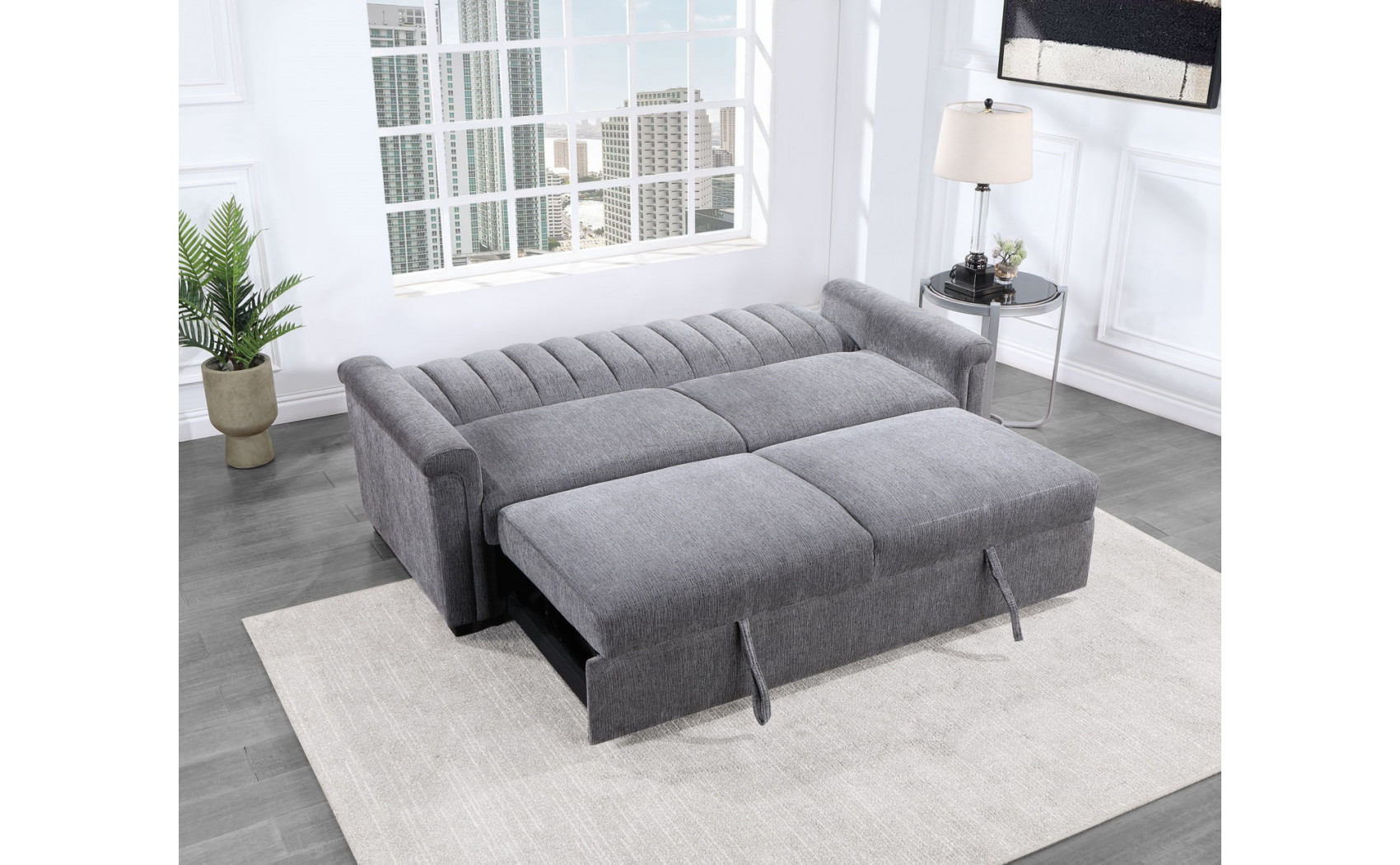 Luna U0201 Sofa Bed Dark Grey Global Furniture