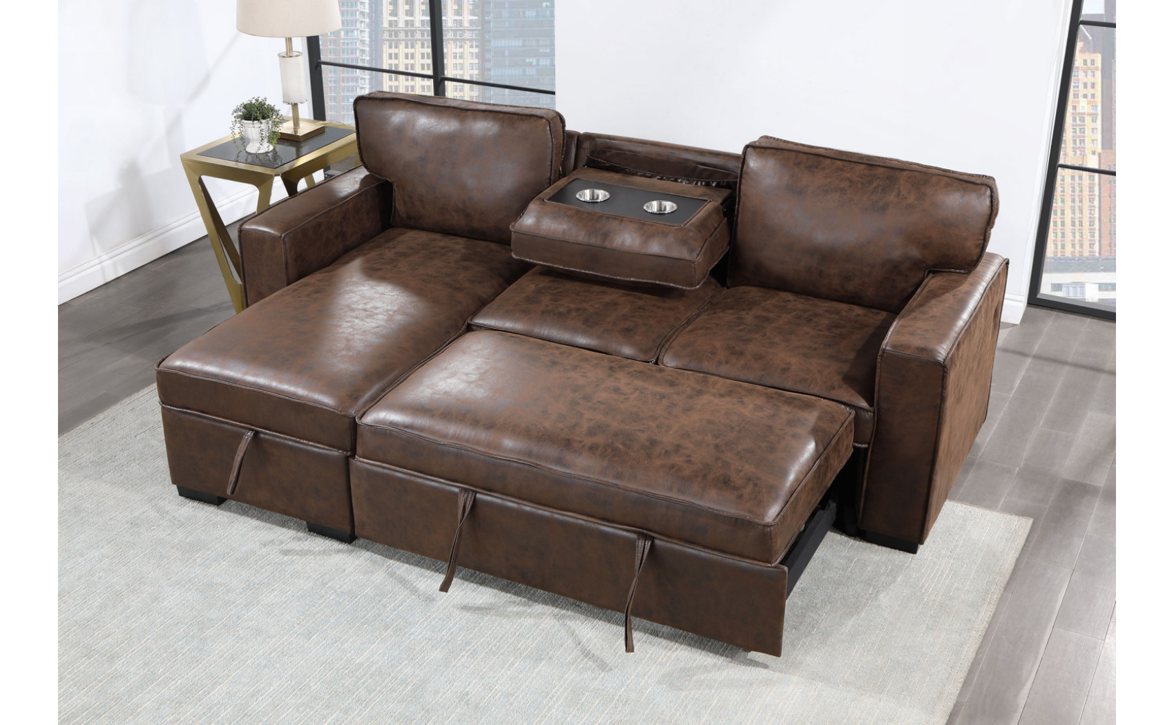 Gabriela U0203 Sectional Dark Brown Global Furniture