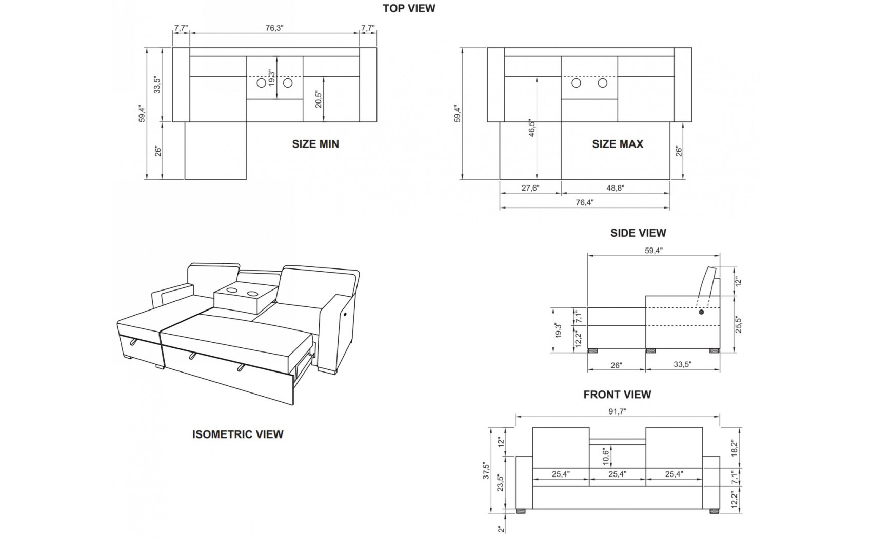 Gabriela U0203 Sectional Dark Brown Global Furniture