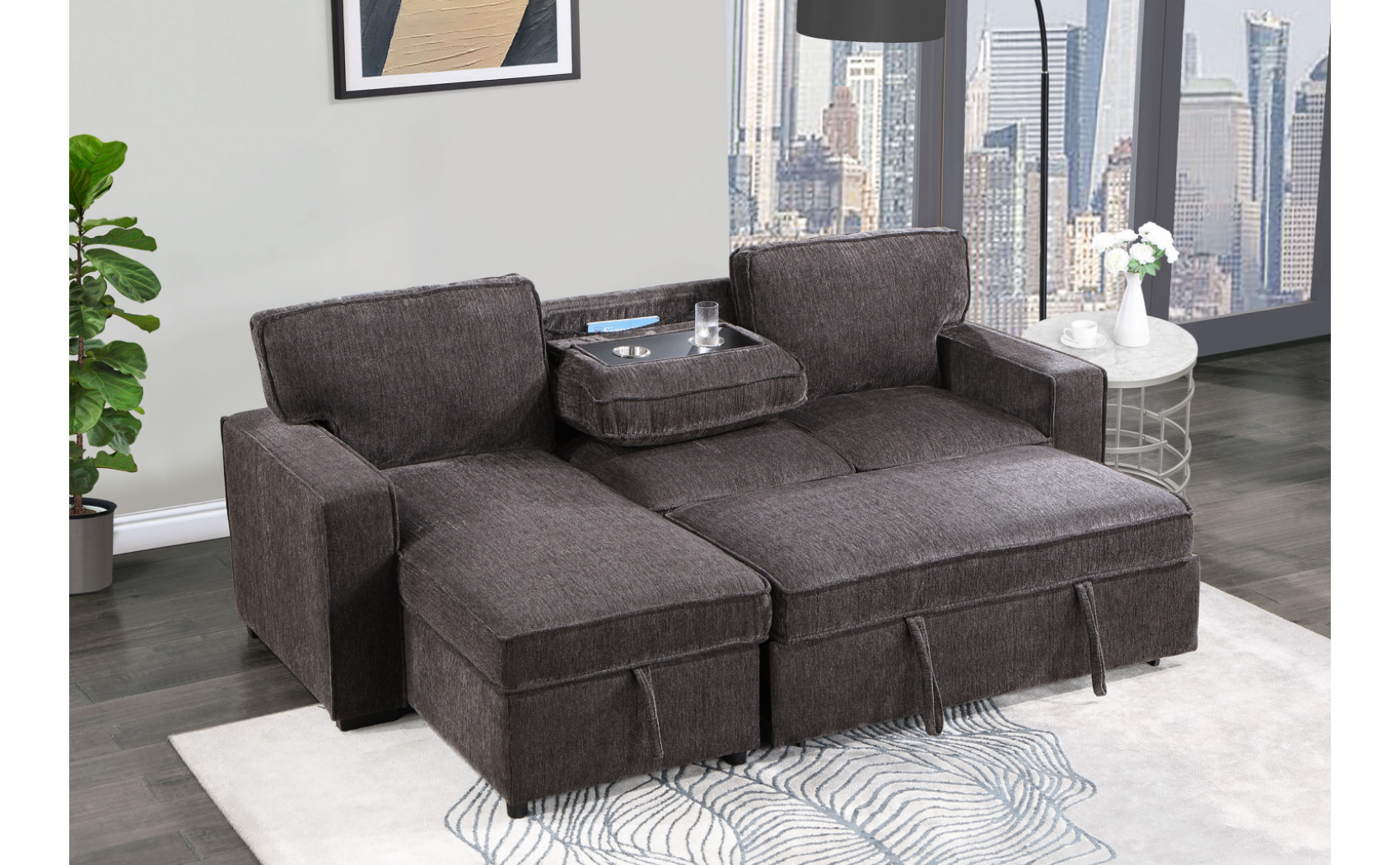 Gabriela U0203 Sectional Dark Grey Global Furniture