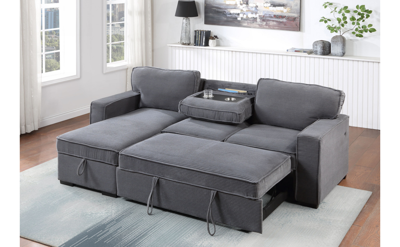Gabriela U0203 Sectional Light Grey Global Furniture
