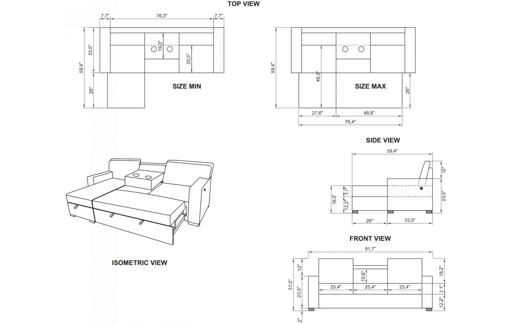 Gabriela U0203 Sectional Light Grey Global Furniture