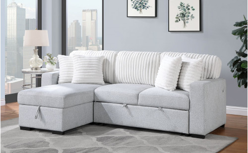 Alina U0204 Sectional Light Grey / White Global Furniture Alina U0204 Sectional Light Grey / White Global Furniture