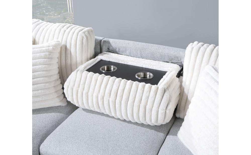 Alina U0204 Sectional Light Grey / White Global Furniture