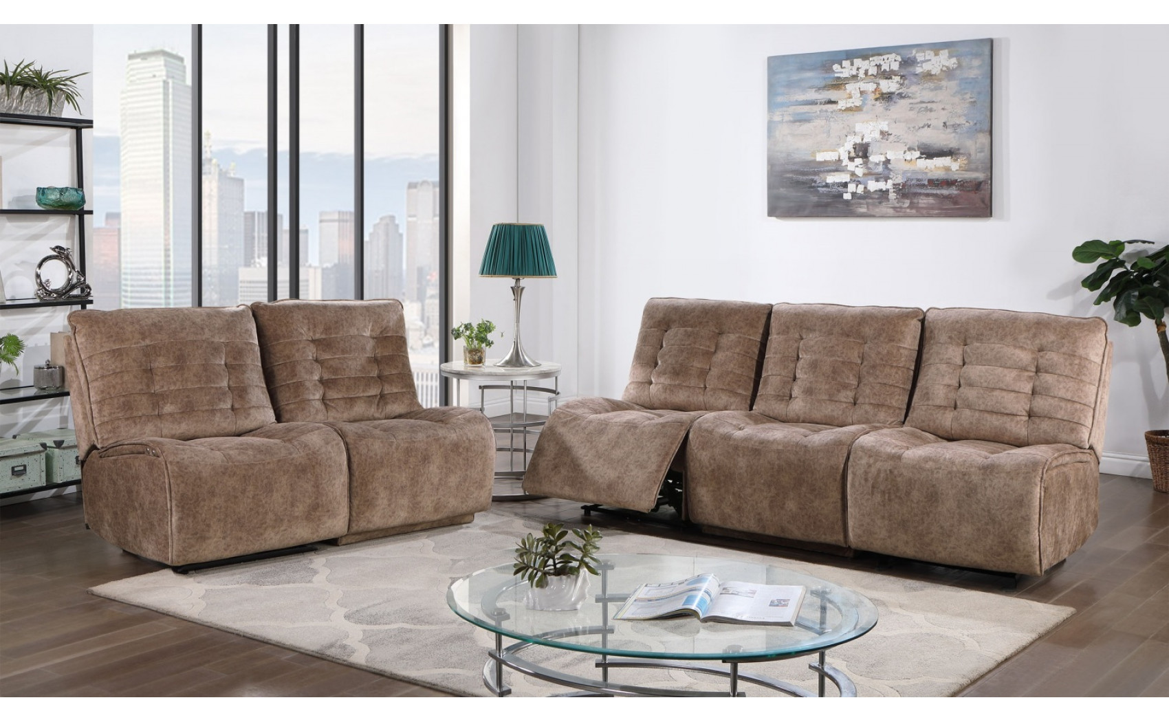 Rotterdam U6066 Sectional Light Brown Global Furniture