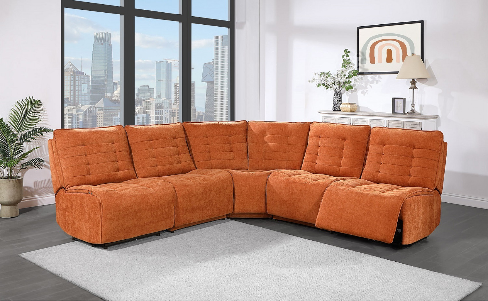 Rotterdam U6066 Sectional Orange lobal Furniture