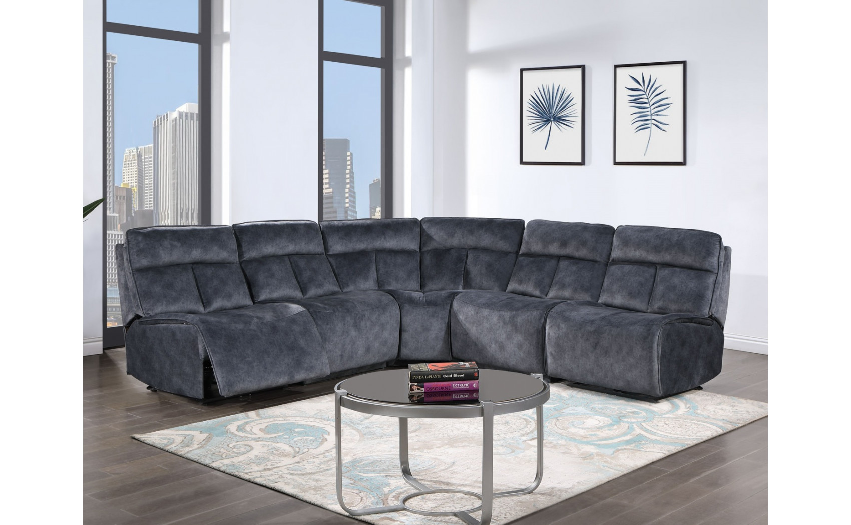 Rotterdam II U8088 Sectional Dark Grey Global Furniture