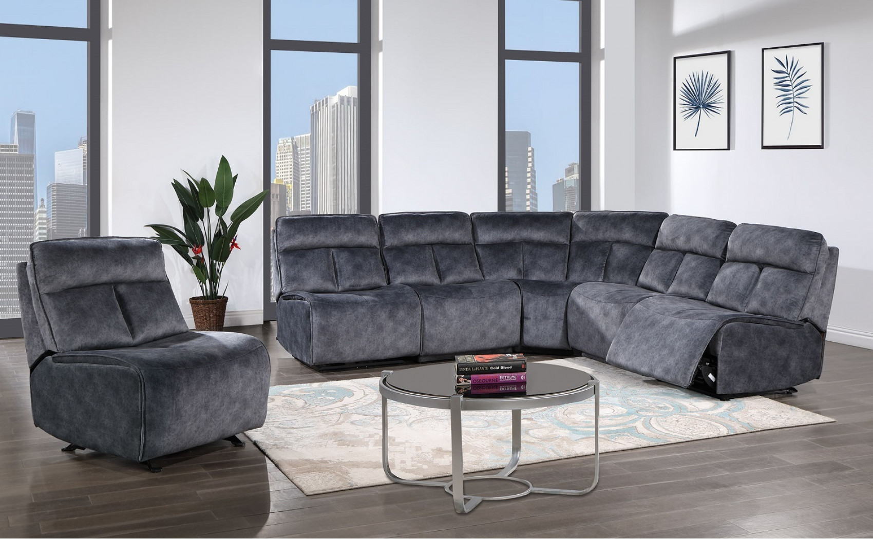 Rotterdam II U8088 Sectional Dark Grey Global Furniture