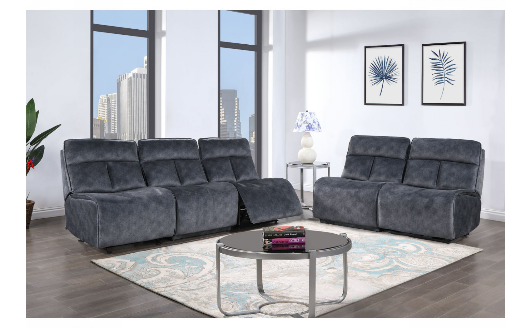Rotterdam II U8088 Sectional Dark Grey Global Furniture
