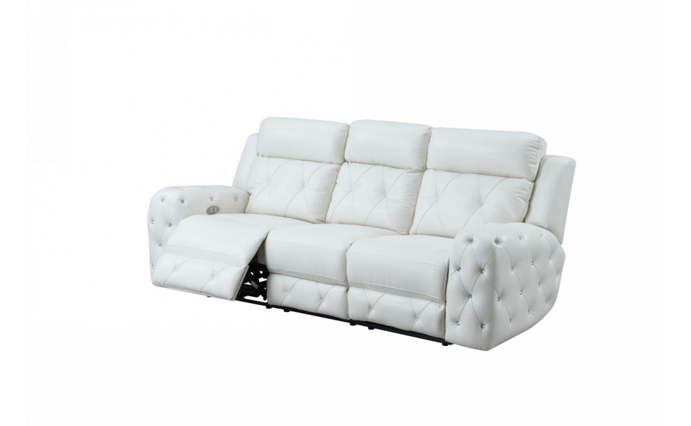 U8311 Console Reclining Loveseat White Global Furniture