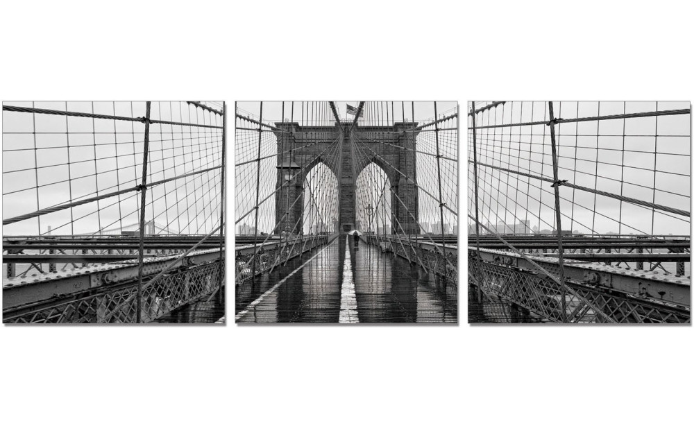 Brooklyn Bridge Classic Wall Art Black / Grey / White J&M Furniture